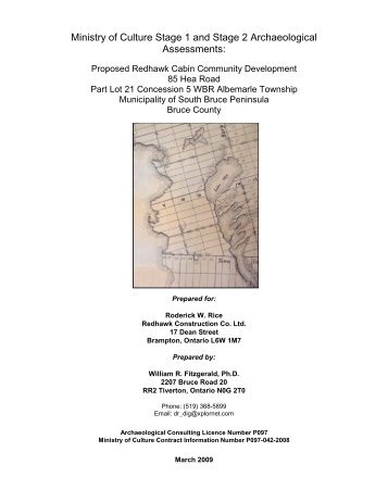 West Road related (Red Bay Hea Road) Archaeological Assessments 2009