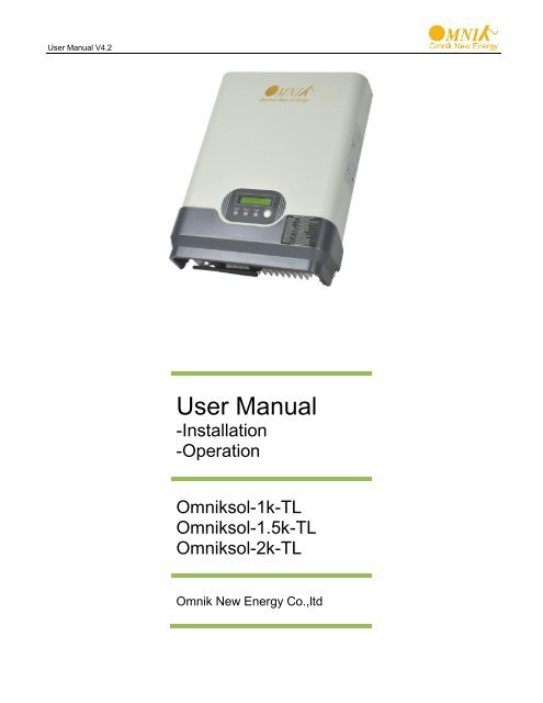 Omnik Solar Inverter User Manual