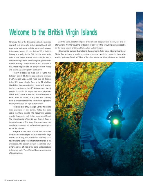 BVI06 TOURIST DIRECTORY - Experience The British Virgin Islands