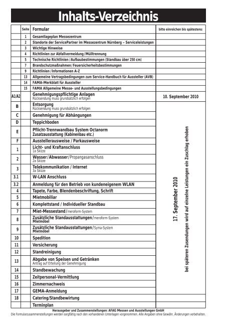 Termine Bestellformulare Technische Richtlinien Auf ... - Consumenta