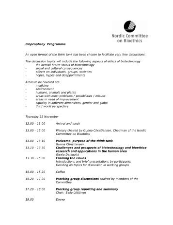 Draft Programme