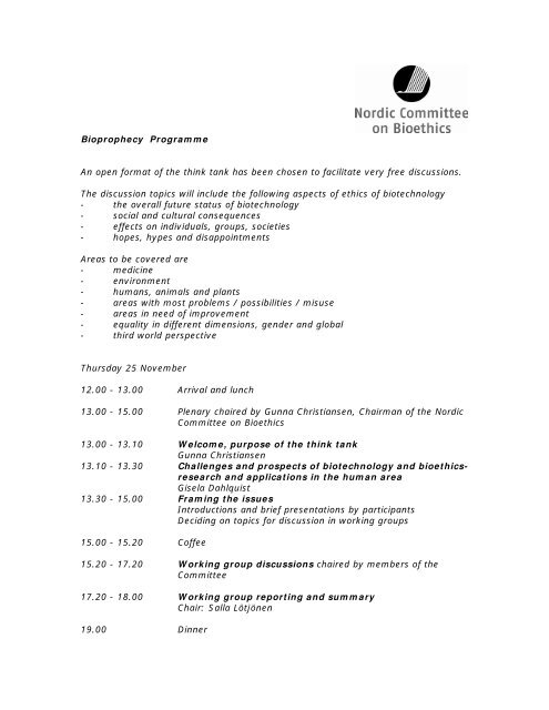 Draft Programme