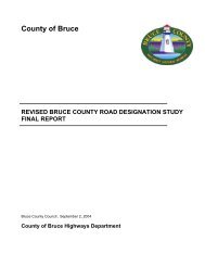 County of Bruce Road Designation Study Final Report Sept. 2, 2004