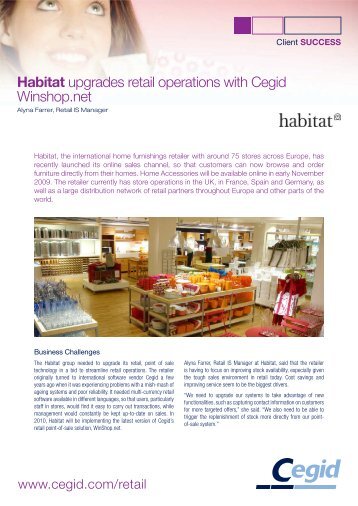 Habitat upgrades retail operations with Cegid Winshop.net