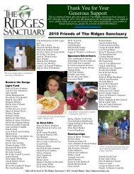 Thank You for Your Generous Support - The Ridges Sanctuary