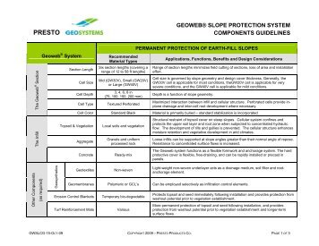 Slope Protection System Components Guidelines