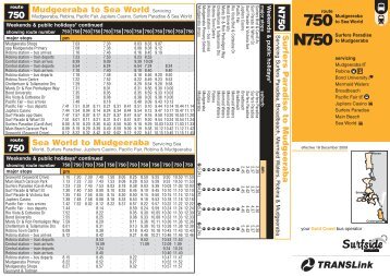 Route 750 timetable - Experience Oz