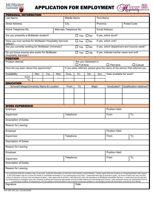 job application form pdf