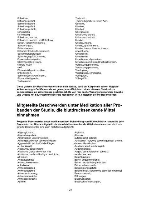 Auswertungen Der Studie über Die Effektivität  - Naturheilpraxis  Henke