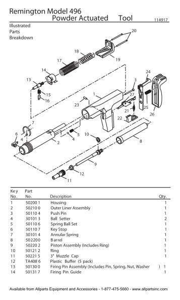 Remington Model 496 Powder Actuated Tool - Allparts Equipment ...