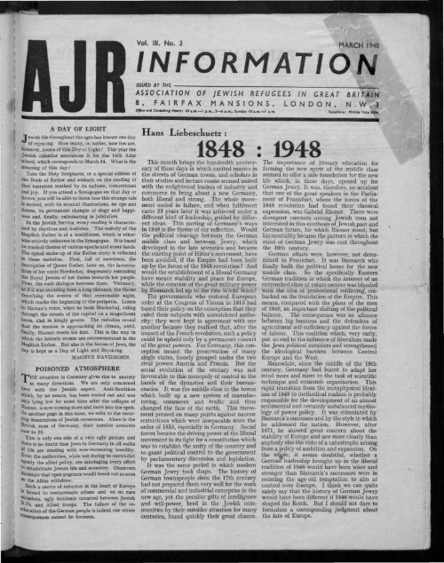 INFORMATION - The Association of Jewish Refugees