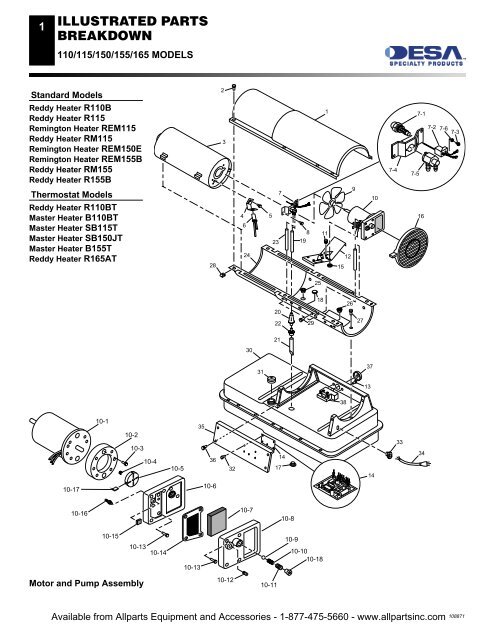 Illustrated Parts Diagram - Allparts Equipment &amp; Accessories