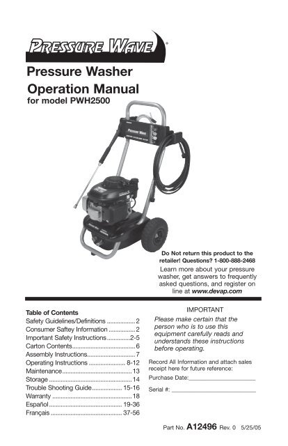 devilbiss generator manual