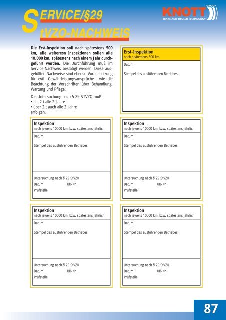 SERVICEHANDBUCH - Knott Brake Company