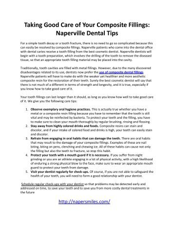 Taking Good Care of Your Composite Fillings: Naperville Dental Tips