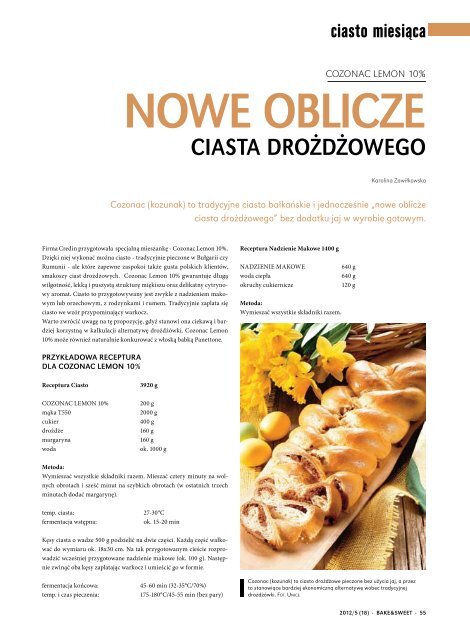 w numerze: ciasto miesiÄca â ciasto droÅ¼dÅ¼owe - Bake & Sweet