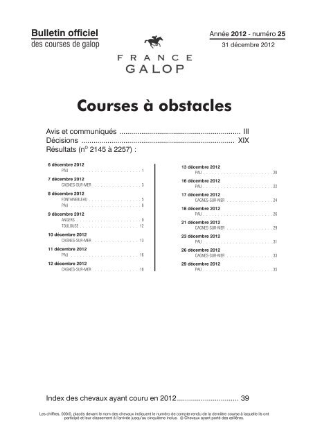 Courses A Obstacles France Galop
