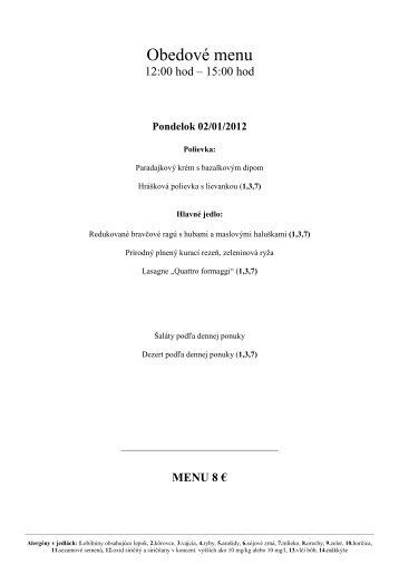 Obedové menu 02 1 -8 1 2012.rtf - Grand Hotel Permon