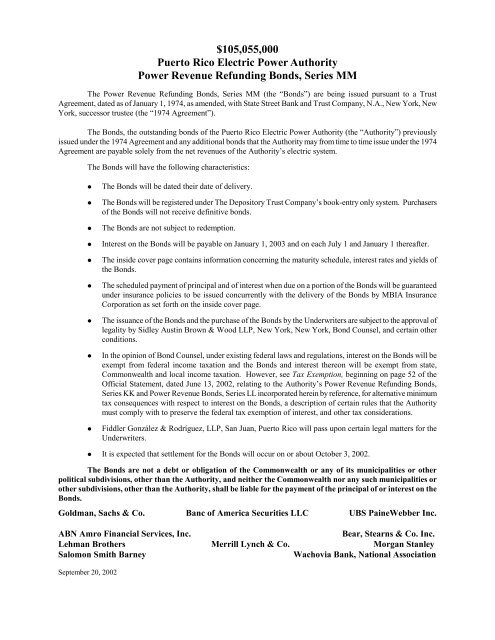 Puerto Rico Electric Power Authority Government Development Bank