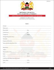 Application for a Kenyan Seafarer's Record Book - KMA