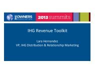 IHG Revenue Tools - IHG Owners Association