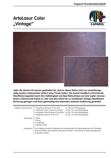 ArteLasur Color „Vintage“ - Caparol