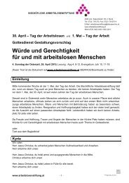 Würde und Gerechtigkeit für und mit arbeitslosen Menschen