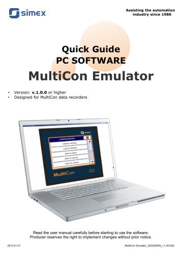 MultiCon Emulator - Quick Guide - Simex