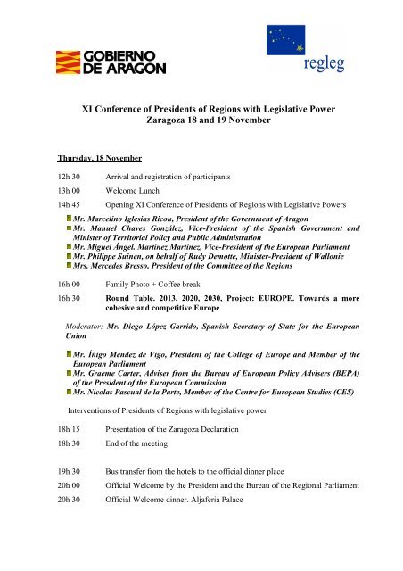 Agenda XI Conference of Presidents EN - RegLeg