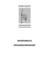 INTENTIENOTA ERFGOEDCONVENANT - Erfgoedcel Aalst