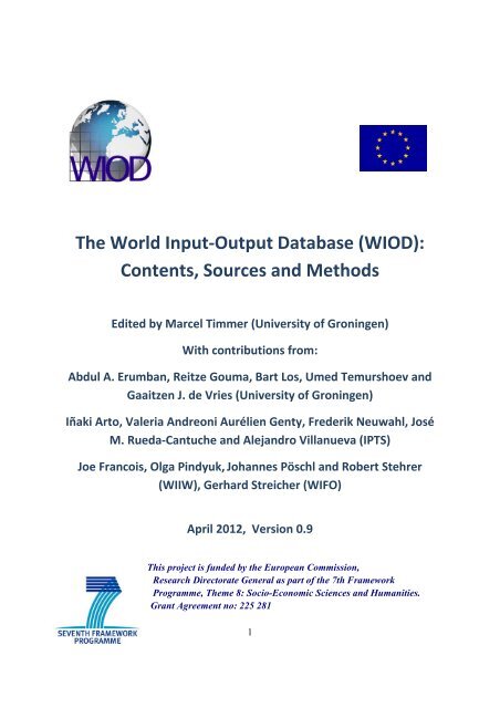 The World Input-Output Database (WIOD): Contents ... - WIOD.org