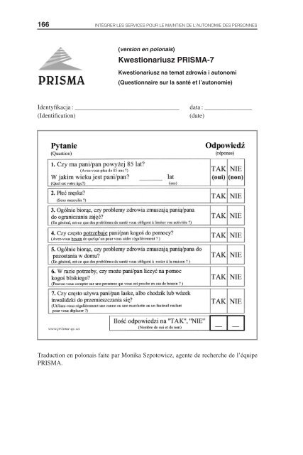 IntÃ©grer les services pour le maintien de l'autonomie des ... - Prisma