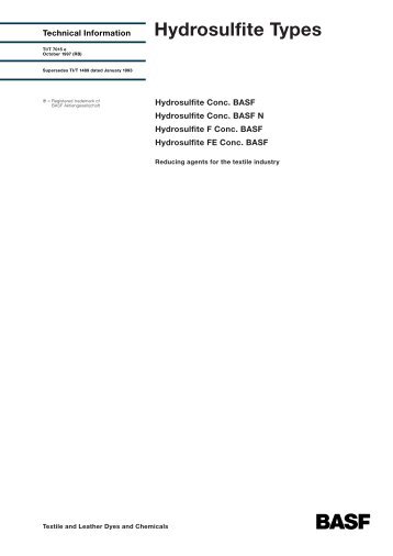 Hydrosulfite Types - BASF