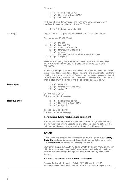 Hydrosulfite Types - BASF