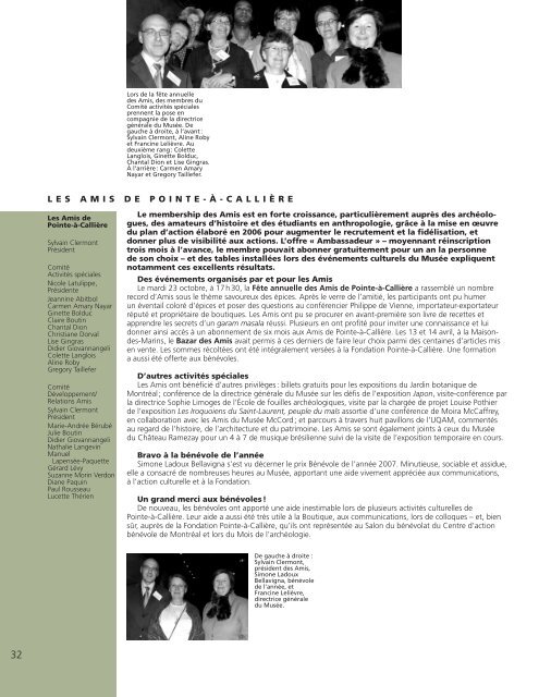 Rapport annuel 2007 - Pointe-à-Callière