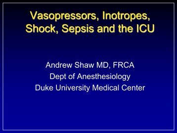 Vasopressors and Inotropes - CRRT Online