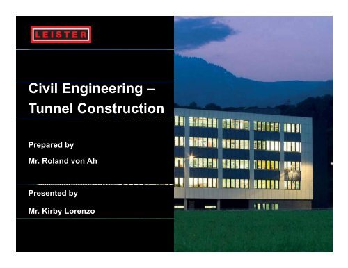 Ci il E i i Civil Engineering â Tunnel Construction - KIV Marketing ...