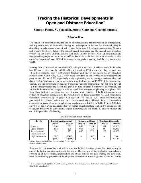 Tracing the Historical Developments in Open and Distance Education