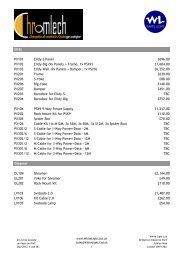 Chromlech UK Price List September 2012 - WL - White Light