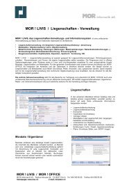 MOR ! LIVIS / Liegenschaften - Verwaltung - MOR Informatik AG