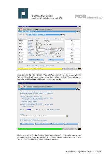 Titelblatt zu MOR!Finanz / Anlagenbuchhaltung - MOR Informatik AG