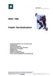 MOR ! TIME / Projekt-Nachkalkulation