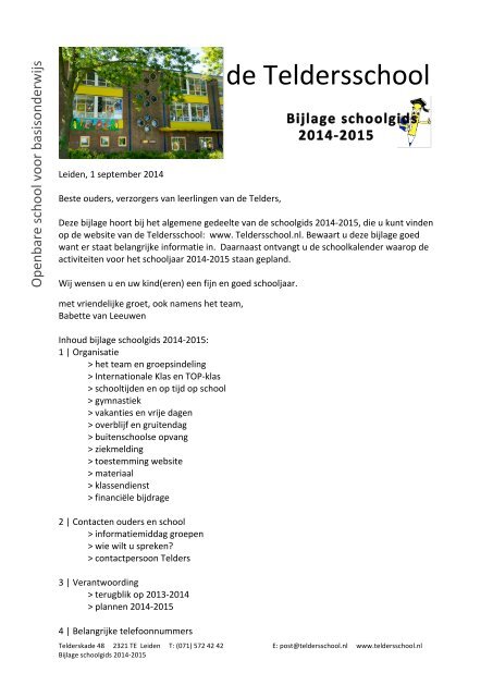 Bijlage schoolgids 2013-2014 - Telders