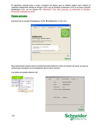 Paso a paso migraciÃ³n SoMachine v3.0+SE 3.0 ... - Schneider Electric