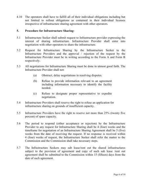 guidelines for infrastructure sharing - ICT Regulation Toolkit