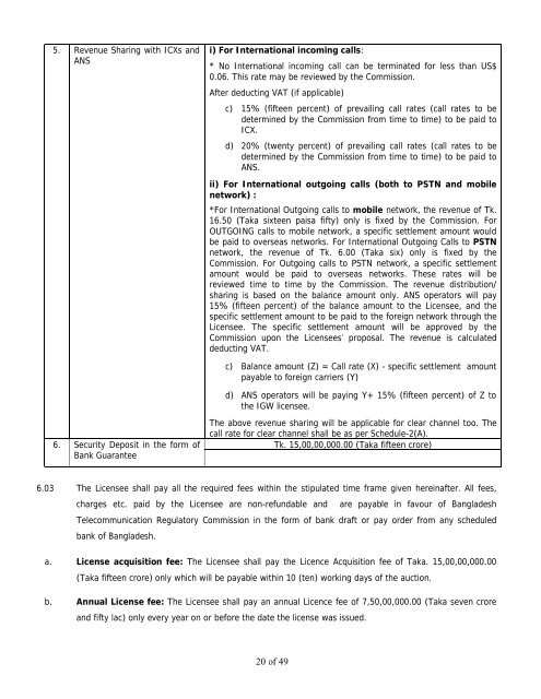 BANGLADESH TELECOMMUNICATION REGULATORY ... - BTRC