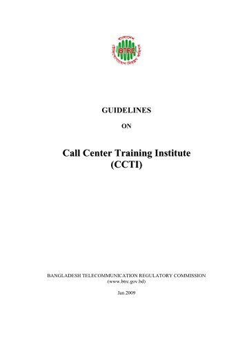 Guidelines on Call Centre Training Institute - BTRC