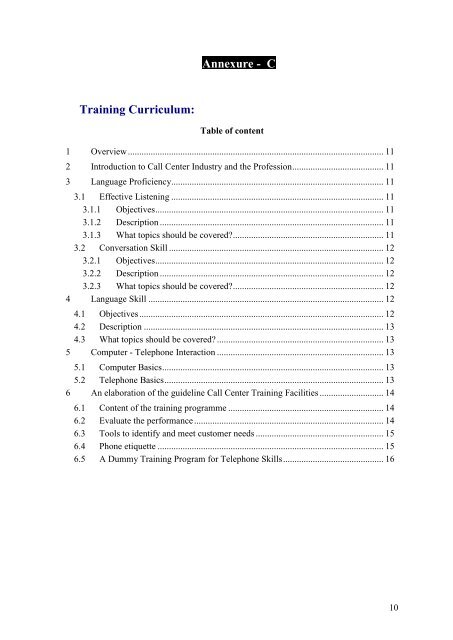 Guidelines on Call Centre Training Institute - BTRC