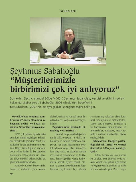 Schneider Electric'den Pozitif Elektrik - Mayıs - Haziran 2007