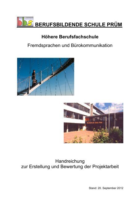 HBF FB Handreichung zur Projektarbeit - Berufsbildende Schule Prüm